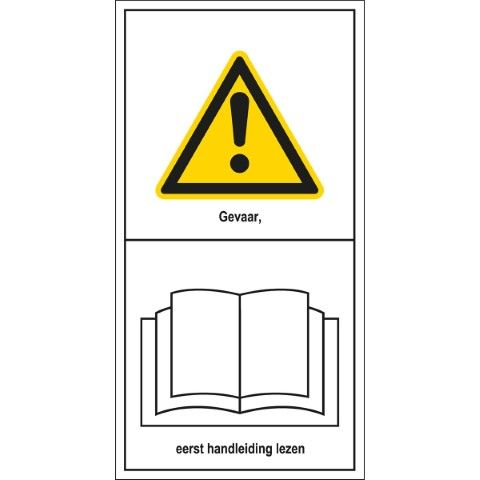 Pictogrammen volgens machinerichtlijn - Gevaar, eerst handleiding lezen - Gevaar, eerst handleiding lezen