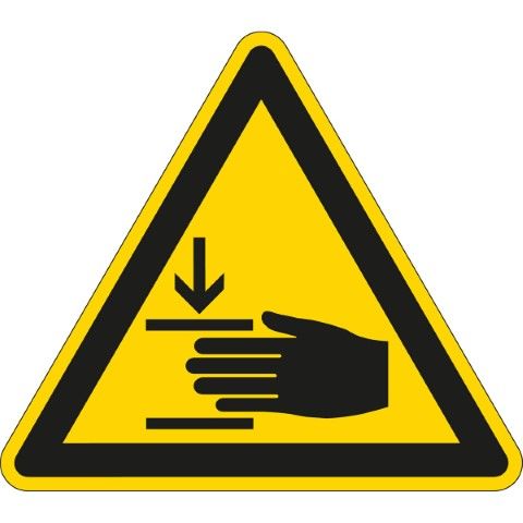 Pictogram voor Machineveiligheid - Opgelet voor verwondingen aan de hand