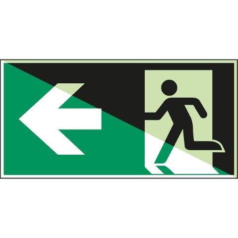 Nooduitgang (links) – ISO 7010