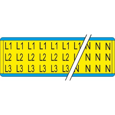 Waarschuwingspictogram - Fase-, aarding- en isolatie-aanduidingen - L1, L2, L3, N