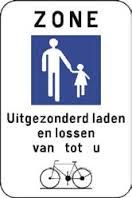 Aanwijzingsbord SB250 - F103 - Begin voetgangerszone - 400X600 - EGP - Personaliseerbaar