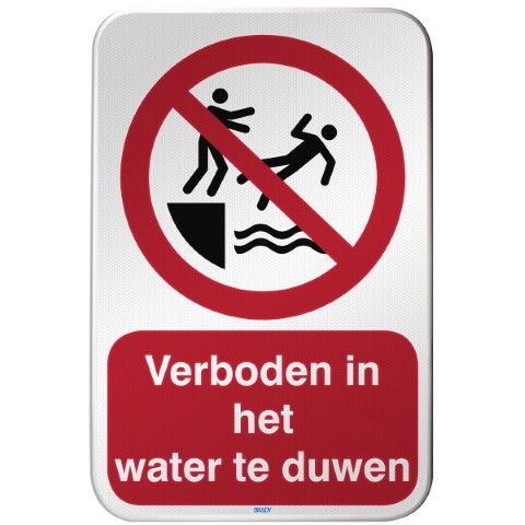 ISO-veiligheidspictogram – Verboden in het water te duwen