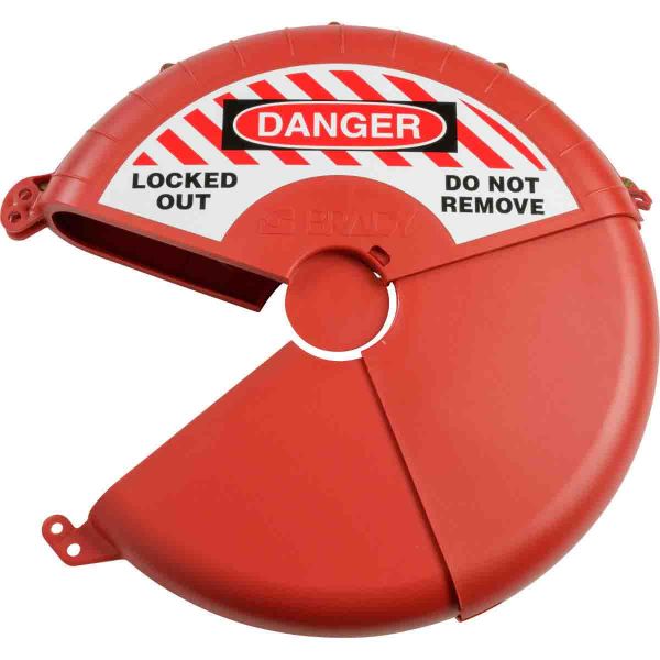 Inklapbare vergrendelingssystemen van Brady voor handwielafsluiters met een diameter van 330 tot 457 mm