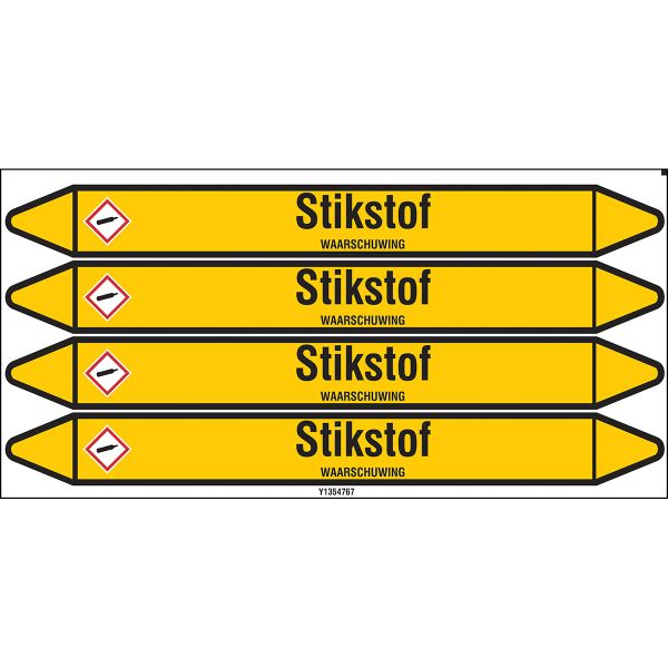 Individuele leidingmerkers op kaart met geperforeerde pijlen, zonder pictogram