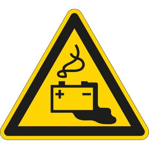 Waarschuwingspictogram - Gevaren door accu’s