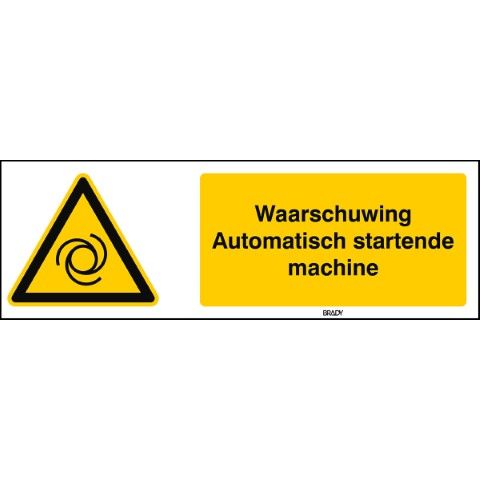 ISO 7010 Pictogrammen - Waarschuwing: Automatisch startende machine