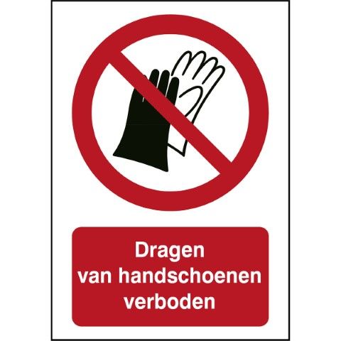 ISO 7010 Pictogrammen - Dragen van handschoenen verboden