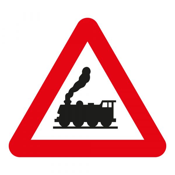 Bord SB250 - A43 - Zijde 700 mm - HI - Opgelet onbewaakte overweg