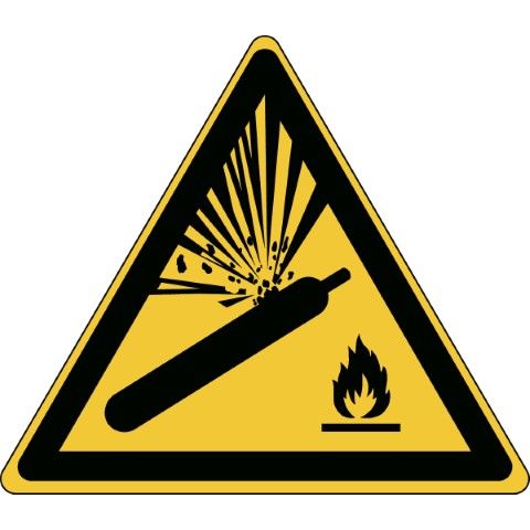 ISO Veiligheidspictogram - Waarschuwing: Gashouders onder druk